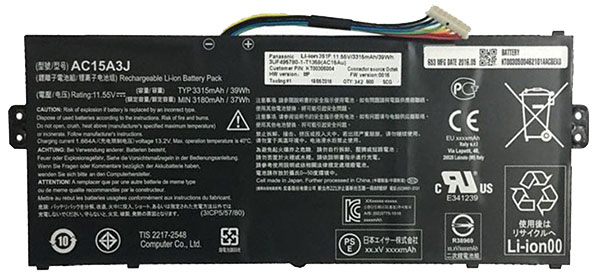 verenigbaar voor ACER Chromebook-11-C735-C7Y9 Laptop Accu Laptop Accu Verenigbaar voor ACER Chromebook-11-C735-C7Y9