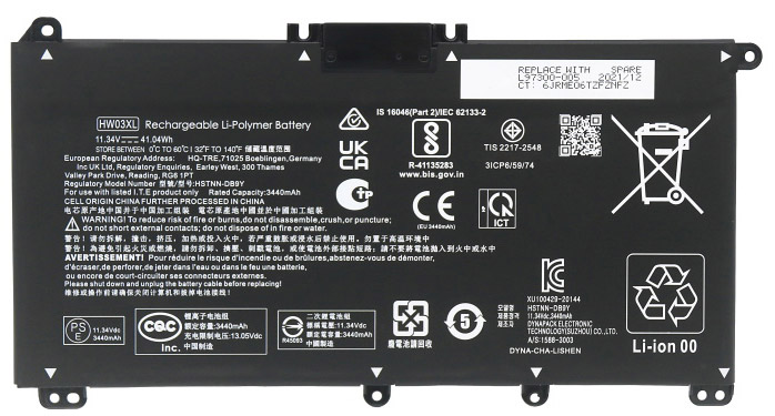 verenigbaar voor HP HSTNN-DB9Y Laptop Accu Laptop Accu Verenigbaar voor HP HSTNN-DB9Y