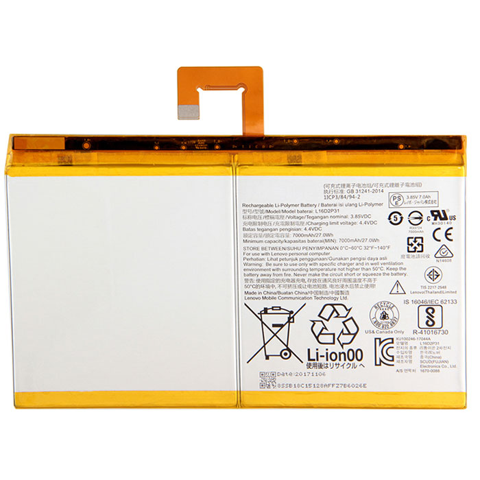 verenigbaar voor LENOVO L16D2P31 Laptop Accu Laptop Accu Verenigbaar voor LENOVO L16D2P31